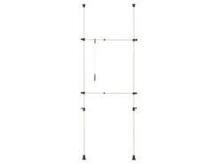 Porte Manteau Télescopique Réglable Garde Robe Support 305 Cm Blanc 03_0003505