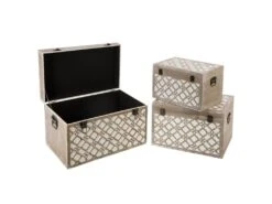 Lot De 3 Malles Rectangulaires En Bois Été Indien - Atmosphera