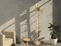 Porte-manteaux En Bois De Teck - Coloris : Naturel - LIPALIA