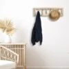 Patère 6 Crochets En Bois De Teck - L70 X P11 X H20 Cm - Coloris : Naturel - LIPALIA -Electroménager Soldes accessoire de rangement 2047605