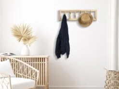 Patère 6 Crochets En Bois De Teck - L70 X P11 X H20 Cm - Coloris : Naturel - LIPALIA