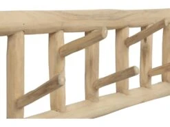 Patère 6 Crochets En Bois De Teck - L70 X P11 X H20 Cm - Coloris : Naturel - LIPALIA -Electroménager Soldes accessoire de rangement 2047613