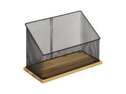 Organiseur De Bureau En Bambou Et Métal Noir Modèle Havi -Electroménager Soldes accessoire de rangement 20873443