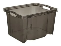 Boîte De Rangement 35 X 27 X 21, Gris Translucide