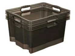 Boîte De Rangement 43 X 35 X 23, Gris Translucide -Electroménager Soldes accessoire de rangement 21221661