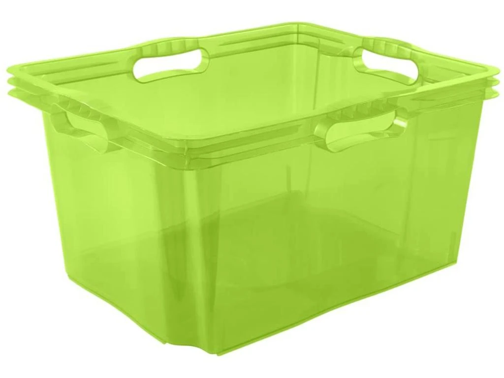 Boîte De Rangement Avec Poignées Intégrées, Taille: Xl, 43 X 35 X 23 Cm, 24 L, Vert Transparent 4 Boîte De Rangement Avec Poignées Intégrées, Taille: Xl, 43 X 35 X 23 Cm, 24 L, Vert Transparent – Image 2