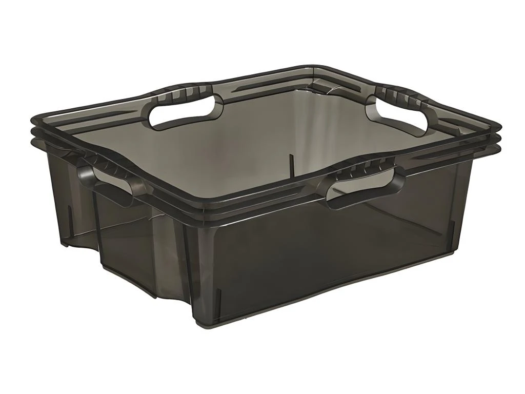 Boîte De Rangement 43 X 35 X 15, Gris Translucide 3 Boîte De Rangement 43 X 35 X 15, Gris Translucide