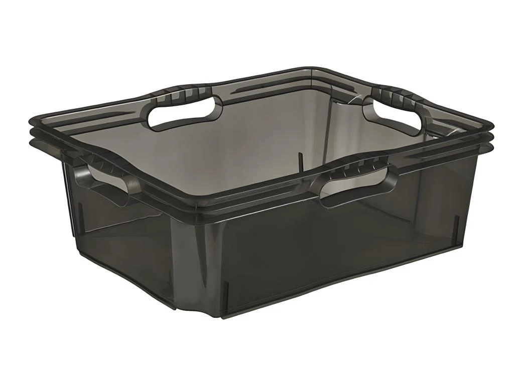 Boîte De Rangement 43 X 35 X 15, Gris Translucide 4 Boîte De Rangement 43 X 35 X 15, Gris Translucide – Image 2