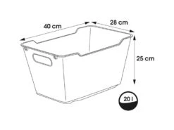 Boîte De Rangement, Polypropylène, 20 L, Gris En Verre, 40x28x25 Cm -Electroménager Soldes accessoire de rangement 21221799