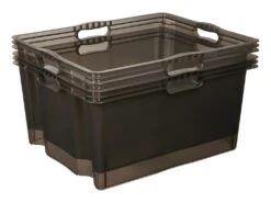 Boîte De Rangement, 52 X 43 X 26 , Gris Translucide -Electroménager Soldes accessoire de rangement 21221917