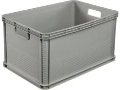 Boîte De Rangement, Plastique, Gris Clair, 60 X 40 X 32 Cm, Poids: 1,72 Kg, 64 L