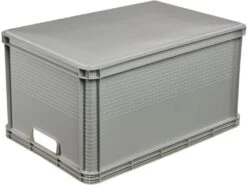 Boîte De Rangement, Plastique, Gris Clair, 60 X 40 X 32 Cm, Poids: 1,72 Kg, 64 L -Electroménager Soldes accessoire de rangement 21221975