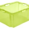 Boîte De Rangement Avec Poignées Intégrées, Taille: Xxl, 52 X 43 X 26 Cm, 44 L, Vert Transparent