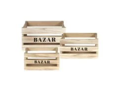 Cagettes En Bois Bazar (Lot De 3)