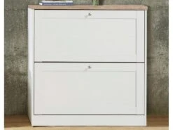 Coffre à Chaussures Avec 2 Portes Battantes En Aggloméré Blanc -Electroménager Soldes accessoire de rangement 21678757