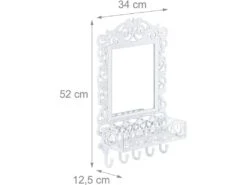 Porte-manteaux Mural Patères Design Fonte 5 Crochets Blanc 13_0002202 -Electroménager Soldes accessoire de rangement 21872007