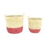Paniers Naturel Et Rouge (set De 2) -Electroménager Soldes accessoire de rangement 22134111