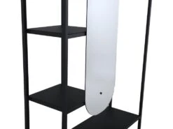 Classe Vestiaire 6 Compartiments, 1 Miroir, Noir. -Electroménager Soldes accessoire de rangement 22151803