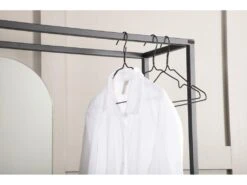 Classe Vestiaire 6 Compartiments, 1 Miroir, Noir. -Electroménager Soldes accessoire de rangement 22151809