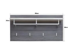 LineGD Panneau De Vestiaire, Argent Fumé, Blanc. -Electroménager Soldes accessoire de rangement 22151915