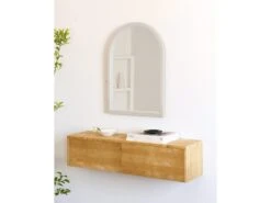 Console D’entrée Flottante En Bois En Couleur Marron Clair -Electroménager Soldes accessoire de rangement 22186247