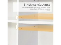 Étagère Rangement CD/DVD Meuble De Rangement Pour 1116 CDs 33 Compartiments Réglables En Hauteur 102 X 24 X 195 Cm Blanc -Electroménager Soldes accessoire de rangement 22736365
