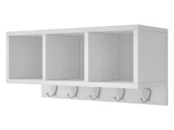 Etagère Murale D'Entrée 3 Niches 5 Porte-Manteaux Blanche 9 Etagère Murale D'Entrée 3 Niches 5 Porte-Manteaux Blanche -Electroménager Soldes accessoire de rangement 22969741