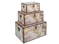 Lot De 3 Malles Mappemonde