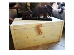 Coffre En Bois De Pin Lasuré Blanc Fait Main