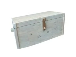 Coffre En Bois De Pin Lasuré Vert Fait Main 45 X 35.5 X 71 Cm