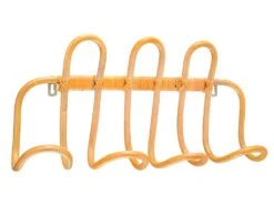 Patère 4 Crochets En Rotin - L39 X P9 X H18 Cm - Coloris : Naturel - YELLI -Electroménager Soldes accessoire de rangement 569709