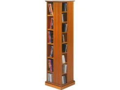 Tour Range CD DVD Pivotante Merisier 28 Etagères -Electroménager Soldes accessoire de rangement 8843047