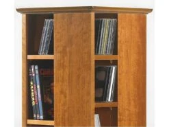 Tour Range CD DVD Pivotante Merisier 28 Etagères -Electroménager Soldes accessoire de rangement 8843049