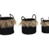 Set De 3 Paniers De Rangement En Jute Et Roseau -Electroménager Soldes accessoire de rangement 8925469