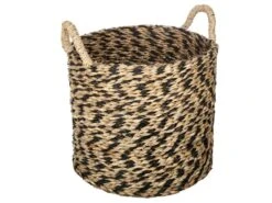 Set De 3 Paniers De Rangement Rond En Osier Noir Et Naturel -Electroménager Soldes accessoire de rangement 8925915