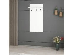 Portemanteau Farsø Avec Espace De Stockage 118 X 60 X 16 Cm Blanc [en.casa]