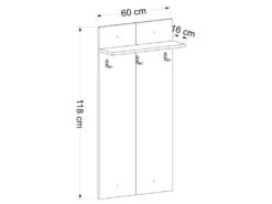 Portemanteau Farsø Avec Espace De Stockage 118 X 60 X 16 Cm Blanc [en.casa] -Electroménager Soldes accessoire de rangement 9599869