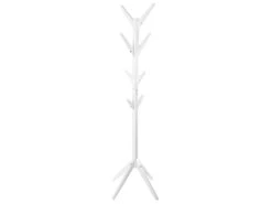 Porte-manteaux En Bois Blanc 8 Patères H 173 Cm