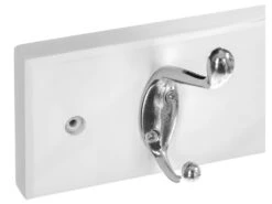 Patère En Bois Blanc Avec 4 Crochets En Métal L 42 Cm -Electroménager Soldes accessoire de rangement 9608475
