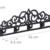 Patère Porte-manteaux Fonte Alu Maison 5 Crochets Antique Noir 13_0001950 -Electroménager Soldes accessoire de rangement 9608499