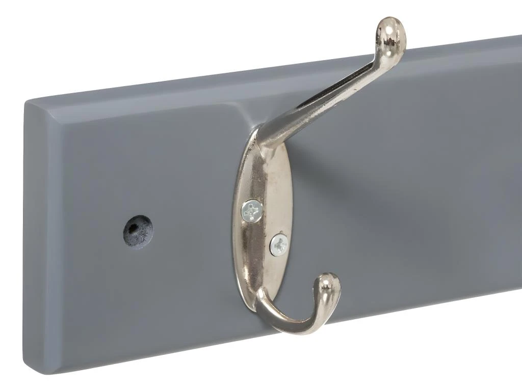 Patère Gris En Bois 6 Têtes En Métal 4 Patère Gris En Bois 6 Têtes En Métal – Image 2