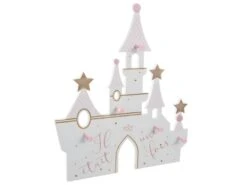 Patère Enfant Chateau 5 Crochets En Bois 40 X 45 Cm