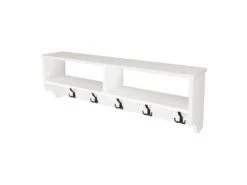 Portemanteau Åstorp à 15 Crochets 120 X 22 X 37 Cm Blanc [en.casa] -Electroménager Soldes accessoire de rangement 9608991