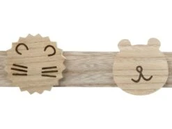 Patère Enfant En Bois 4 Crochets Animaux Sauvages -Electroménager Soldes accessoire de rangement 9609057