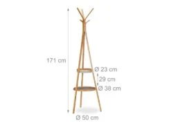 Porte-manteau Meuble De Rangement Entrée 171 Cm En Bambou 13_0002194