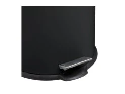 Poubelle 30 Litres En Métal Noir Charbon Et Couvercle En Bambou -Electroménager Soldes accessoire et rangement cuisine 12589021