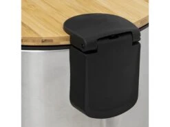 Poubelle 30 Litres En Métal Inox Et Couvercle En Bambou -Electroménager Soldes accessoire et rangement cuisine 12589159