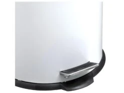 Poubelle 30 Litres En Métal Blanc Et Couvercle En Bambou