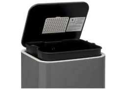 Poubelle 30 Litres Safir En Métal Gris Ouverture à Pédale -Electroménager Soldes accessoire et rangement cuisine 12590833