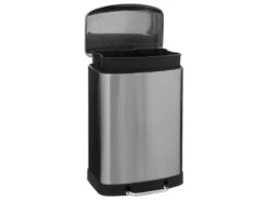 Poubelle En Métal Inox 50 Litres Ouverture à Pédale -Electroménager Soldes accessoire et rangement cuisine 12590897
